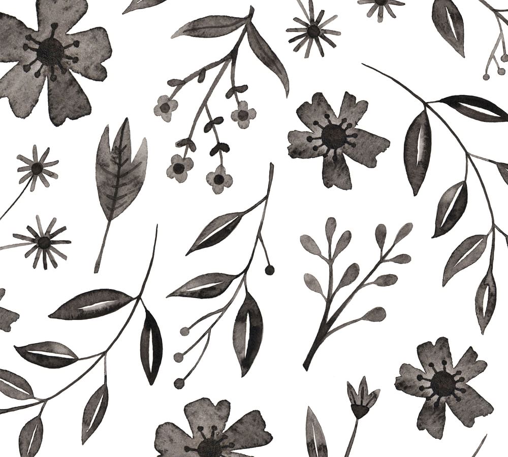 Inked Florals Removable Wall Decal Pottery Barn