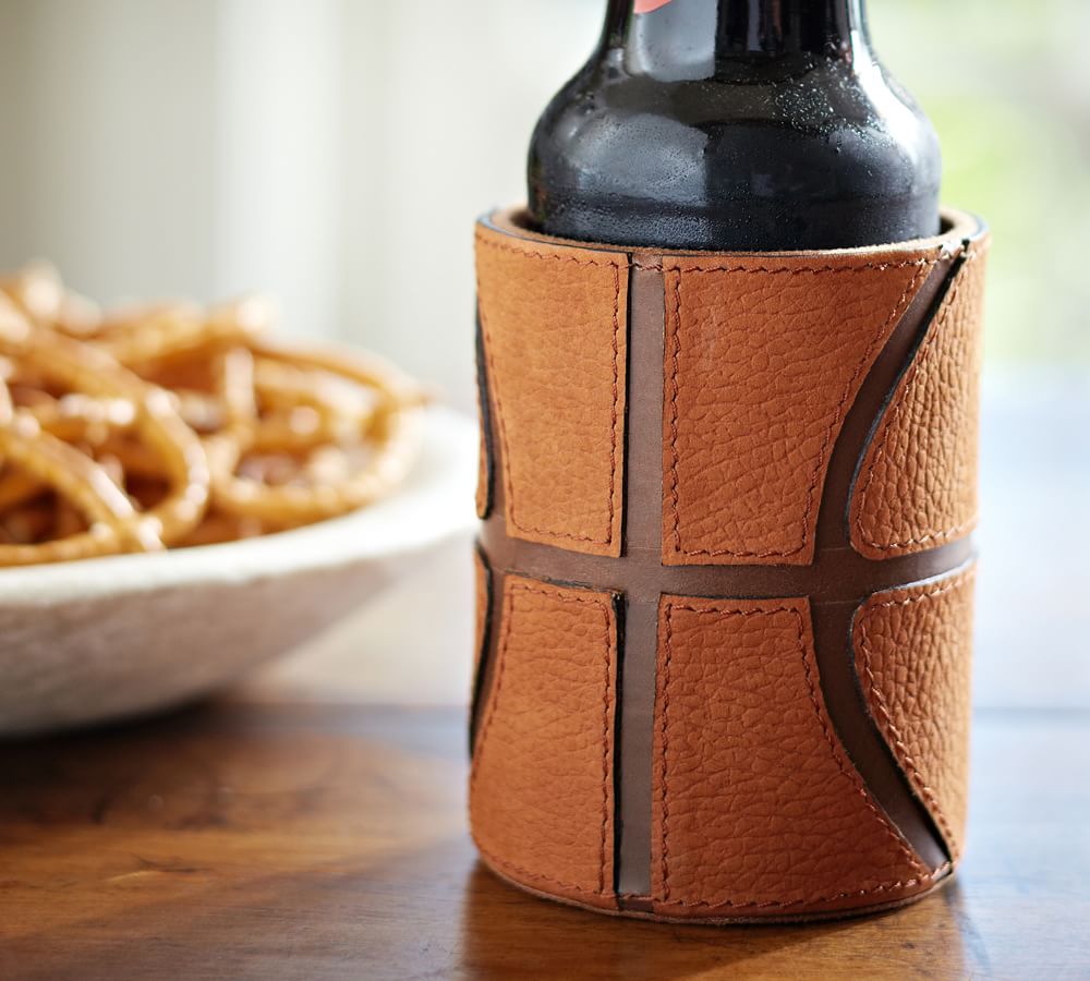 Basketball Leather Bottle Cooler Pottery Barn