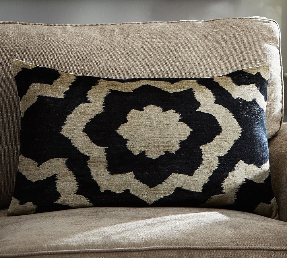 Cleo Printed Velvet Lumbar Decorative Pillow Cover Pottery Barn
