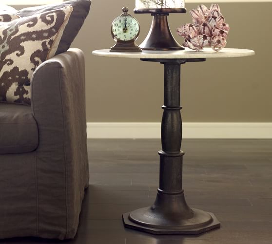 pottery barn marble end table