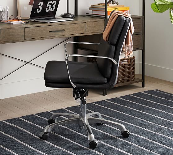 nash leather swivel desk chair