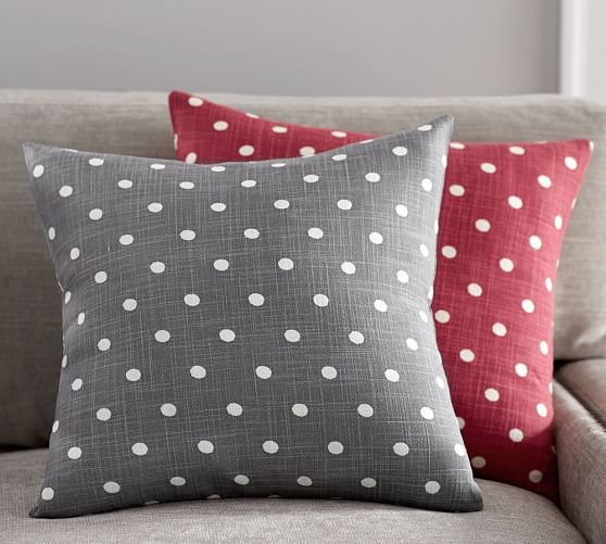 Smooffly Polka Dots Decorative Throw Pillow Cover Case,Brush Strokes Dots Cotton Linen Outdoor Pillow Cases Oblong Rectangle Cushion Covers for Sofa Couch Bed Car 12x20 inch Black 
