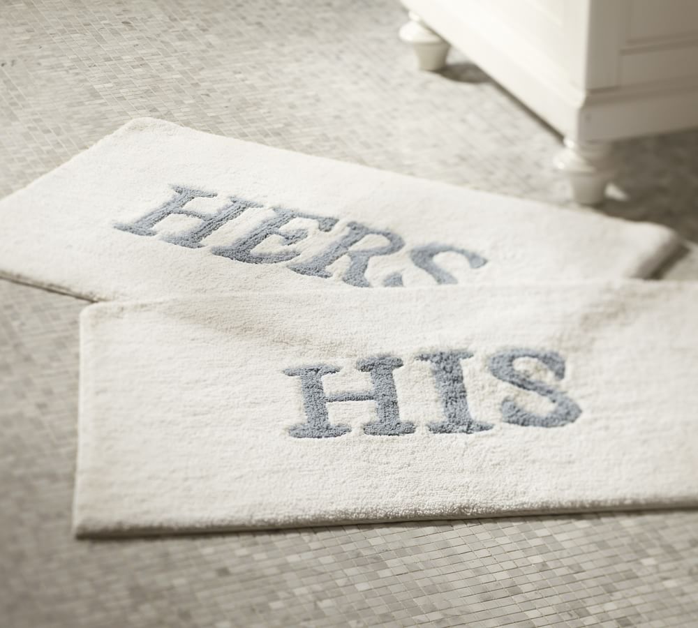 His & Hers Bath Mats Pottery Barn