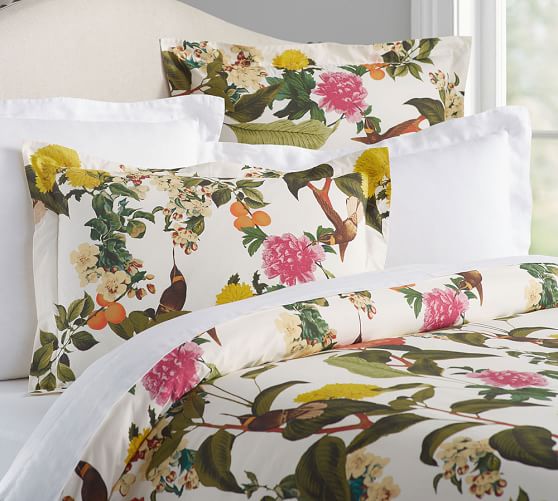 bird print duvet set