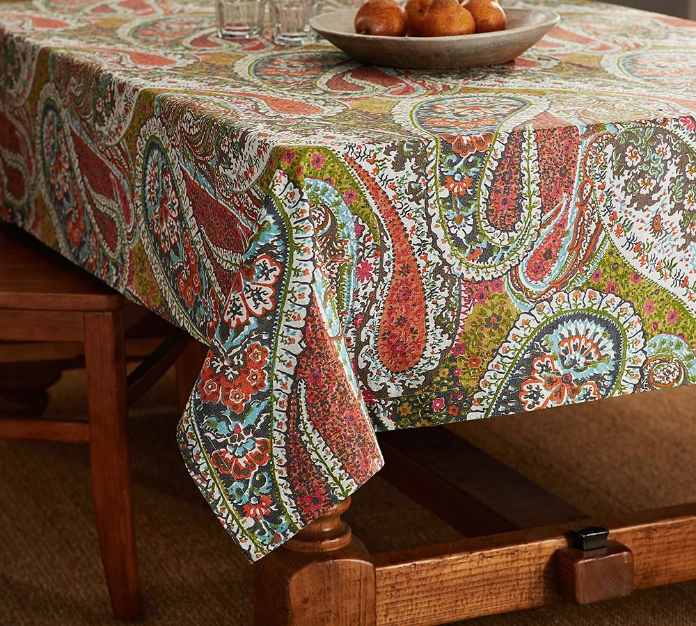 Zia Paisley Tablecloth Pottery Barn