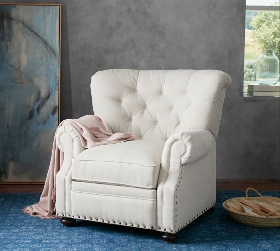 linen chair with ottoman