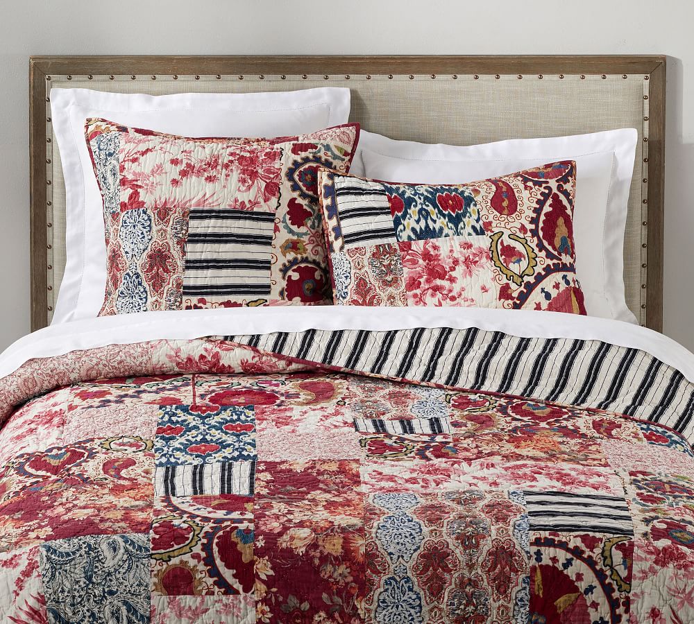 Malbi Patchwork Cotton Quilt & Sham Pottery Barn