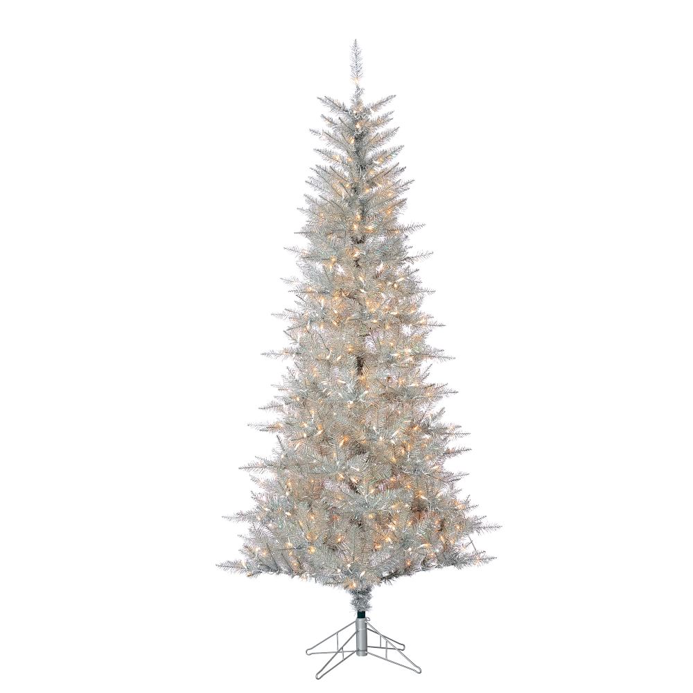 Pre-Lit Tuscany Tinsel Faux Christmas Trees | Pottery Barn