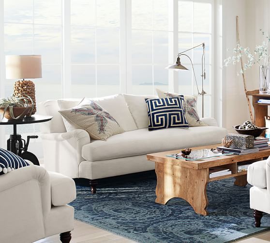 pottery barn couch and chair