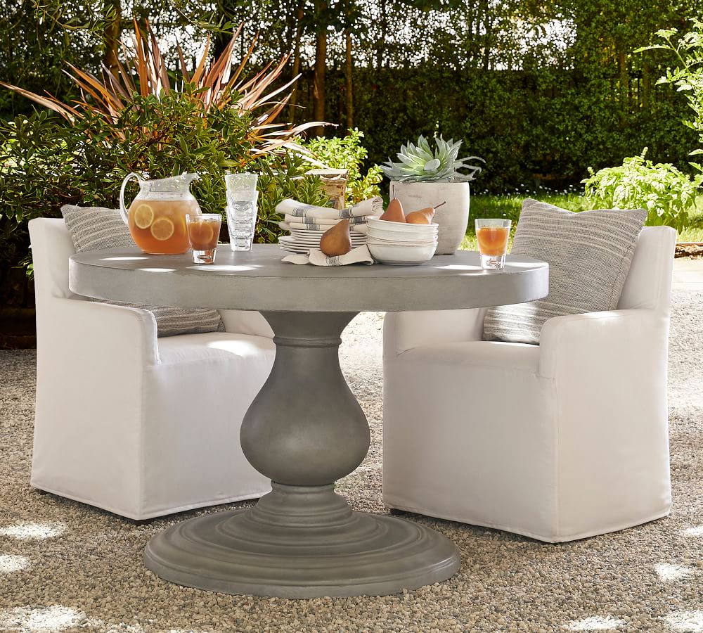 Geneva Indoor/Outdoor 48" Concrete Round Dining Table Pottery Barn