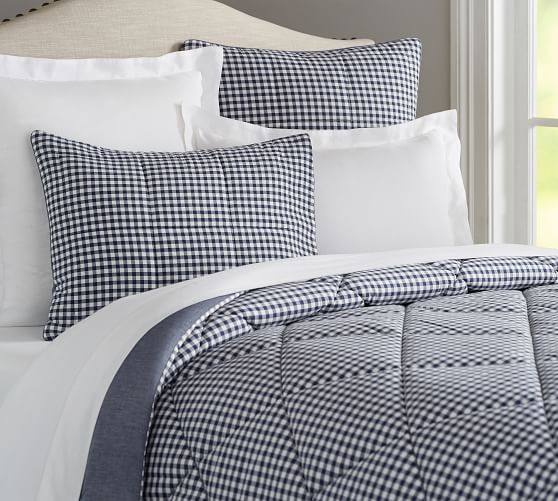 pottery barn gingham duvet