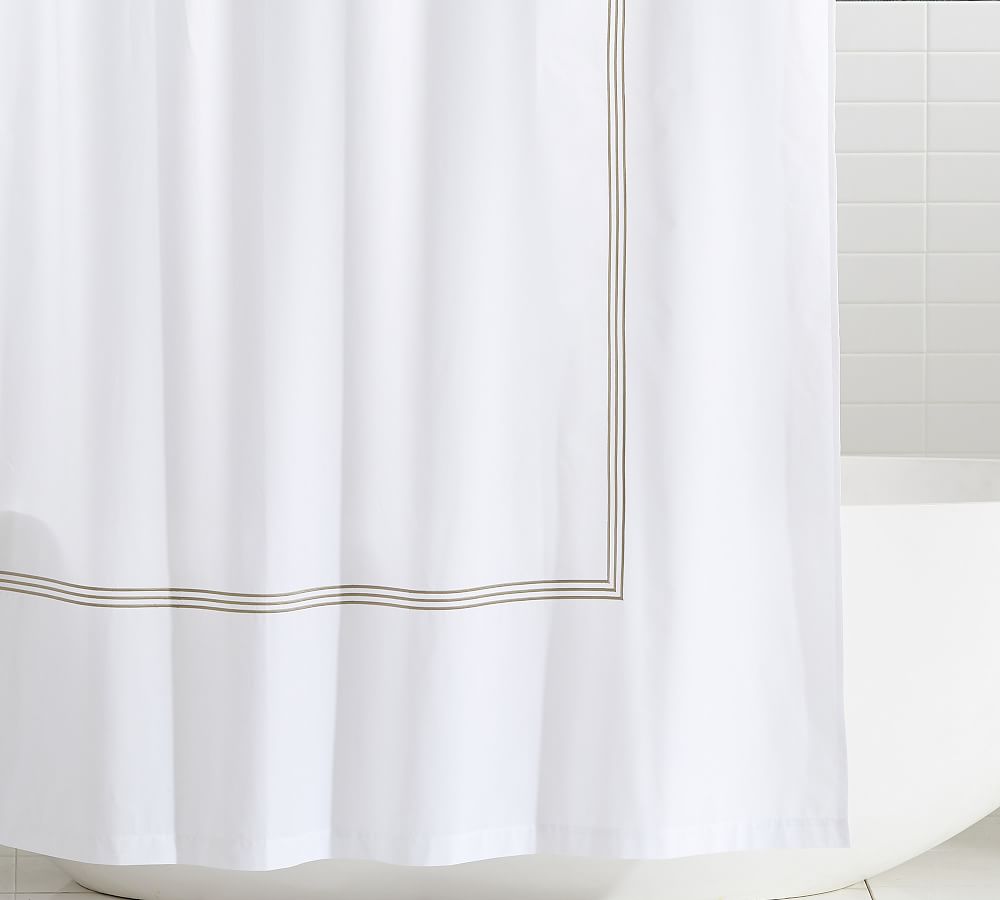 Grand Embroidered Organic Shower Curtain | Pottery Barn
