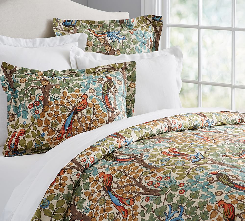 pottery barn duvet birds