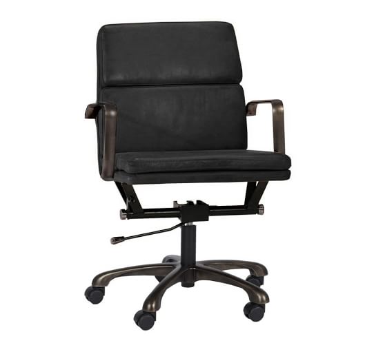 nash faux leather swivel desk chair