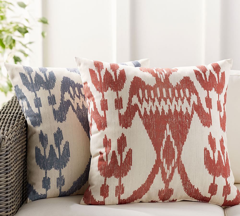 Printed Ikat Indoor/Outdoor Pillow Pottery Barn