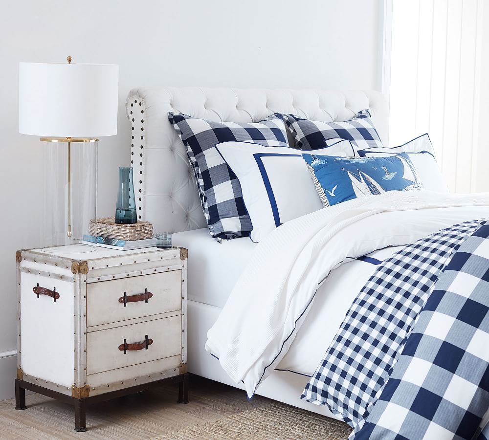 Chesterfield Tufted Upholstered Storage Platform Bed Pottery Barn