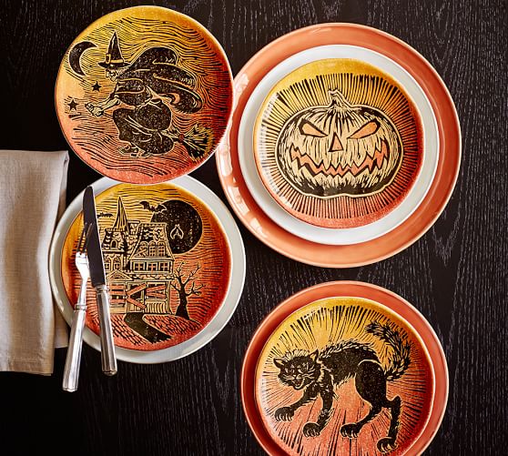 halloween dessert plates ceramic