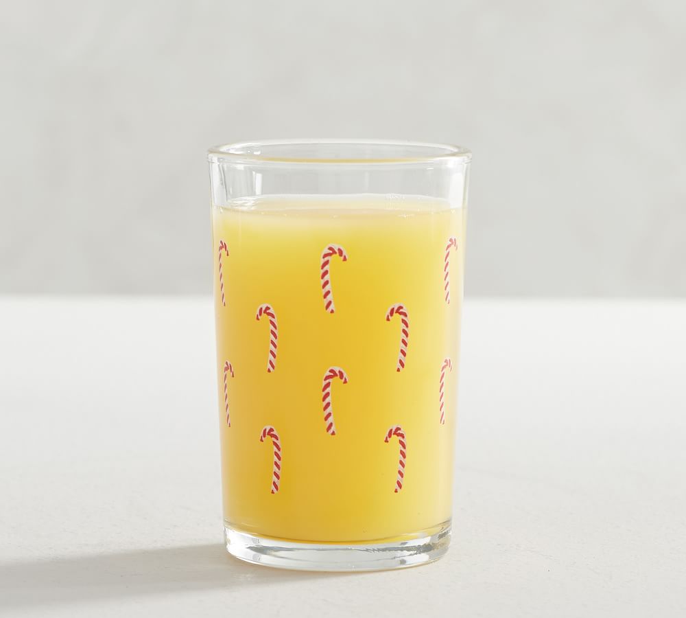 Candy Cane Juice Glass, Set of 4 Pottery Barn