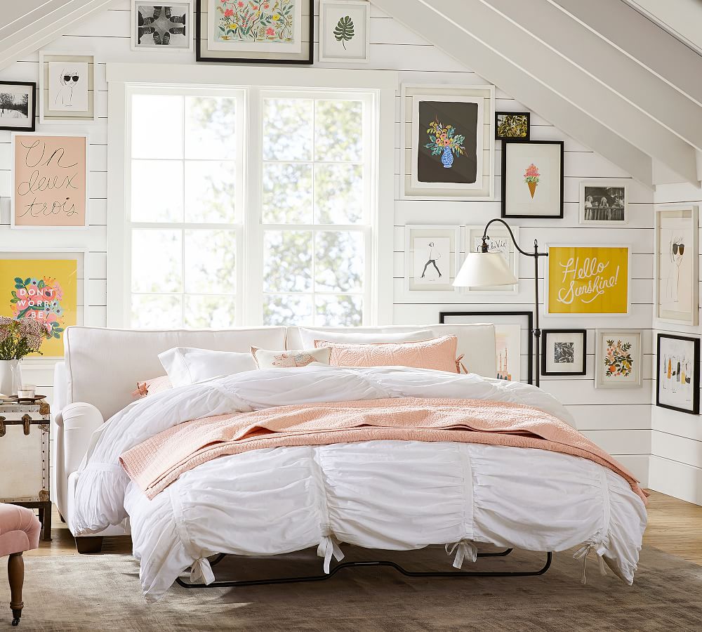 Hadley Ruched Cotton Duvet Cover & Shams Pottery Barn