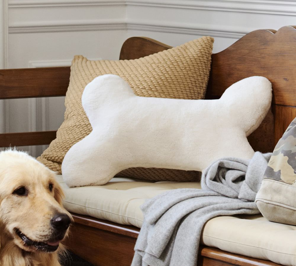 Sherpa Dog Bone Pillow Pottery Barn