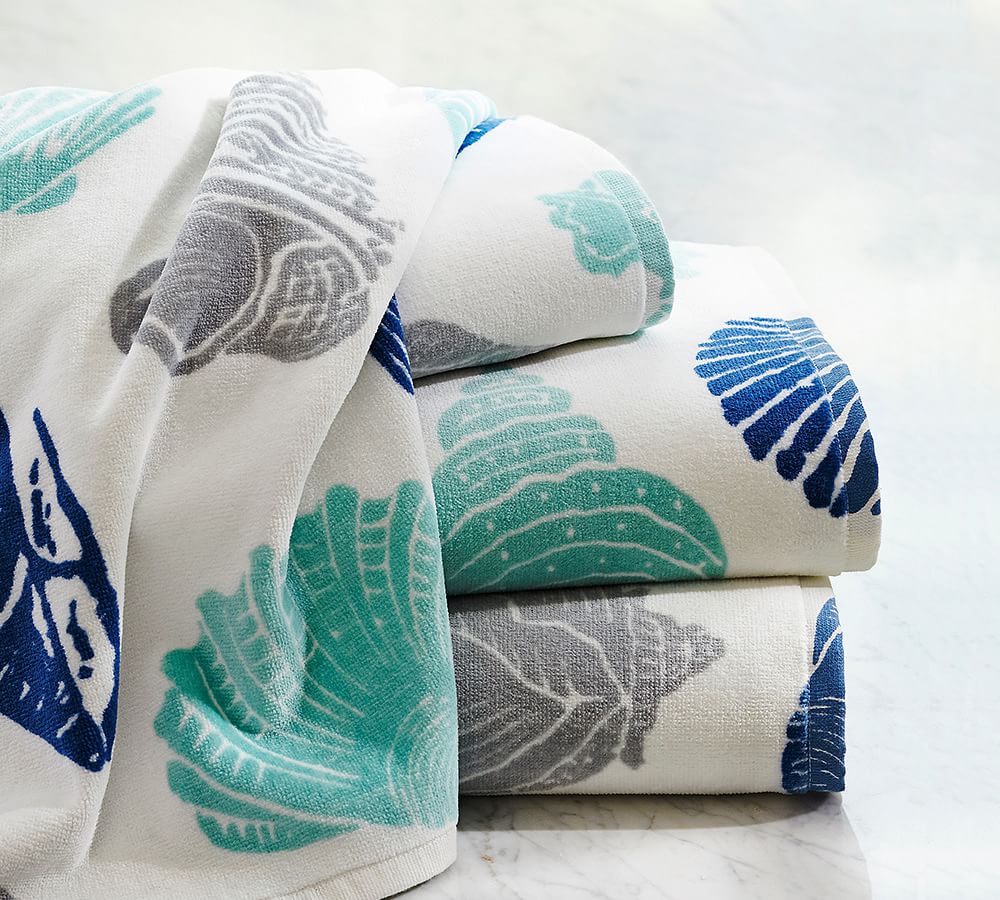 Seashell Organic Bath Towels Pottery Barn