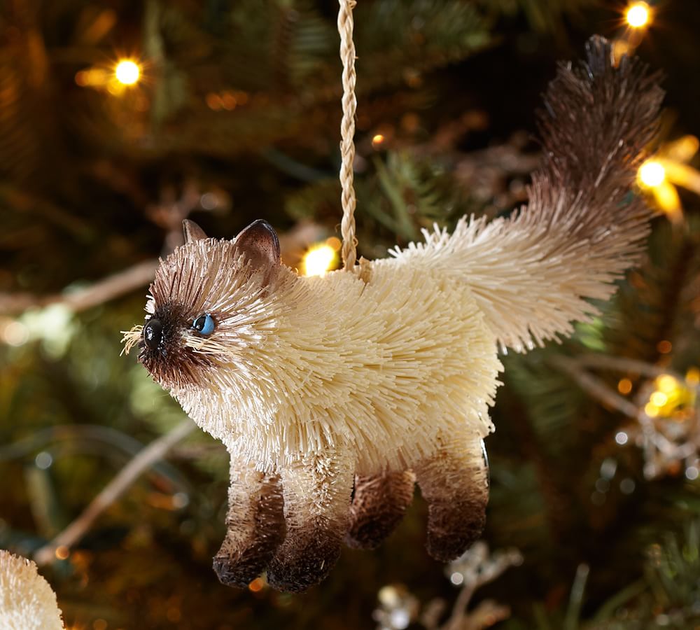 Bottlebrush Siamese Cat Christmas Ornament Pottery Barn