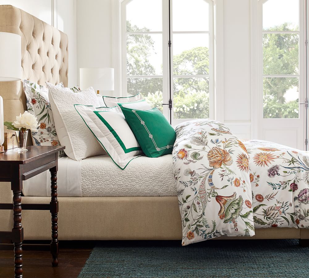 Verona Floral Print Organic Cotton Patterned Duvet Cover & Sham