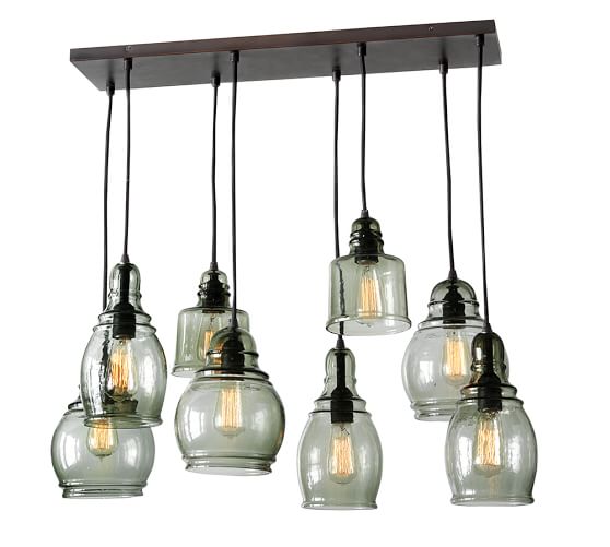 pottery barn 8 light pendant