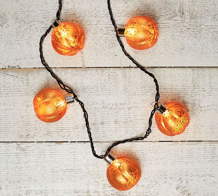 glass pumpkin fairy lights