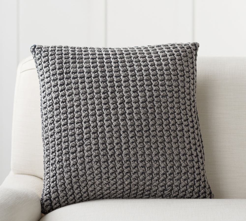 Ezra Chunky Knit Decorative Pillow Cover Pottery Barn