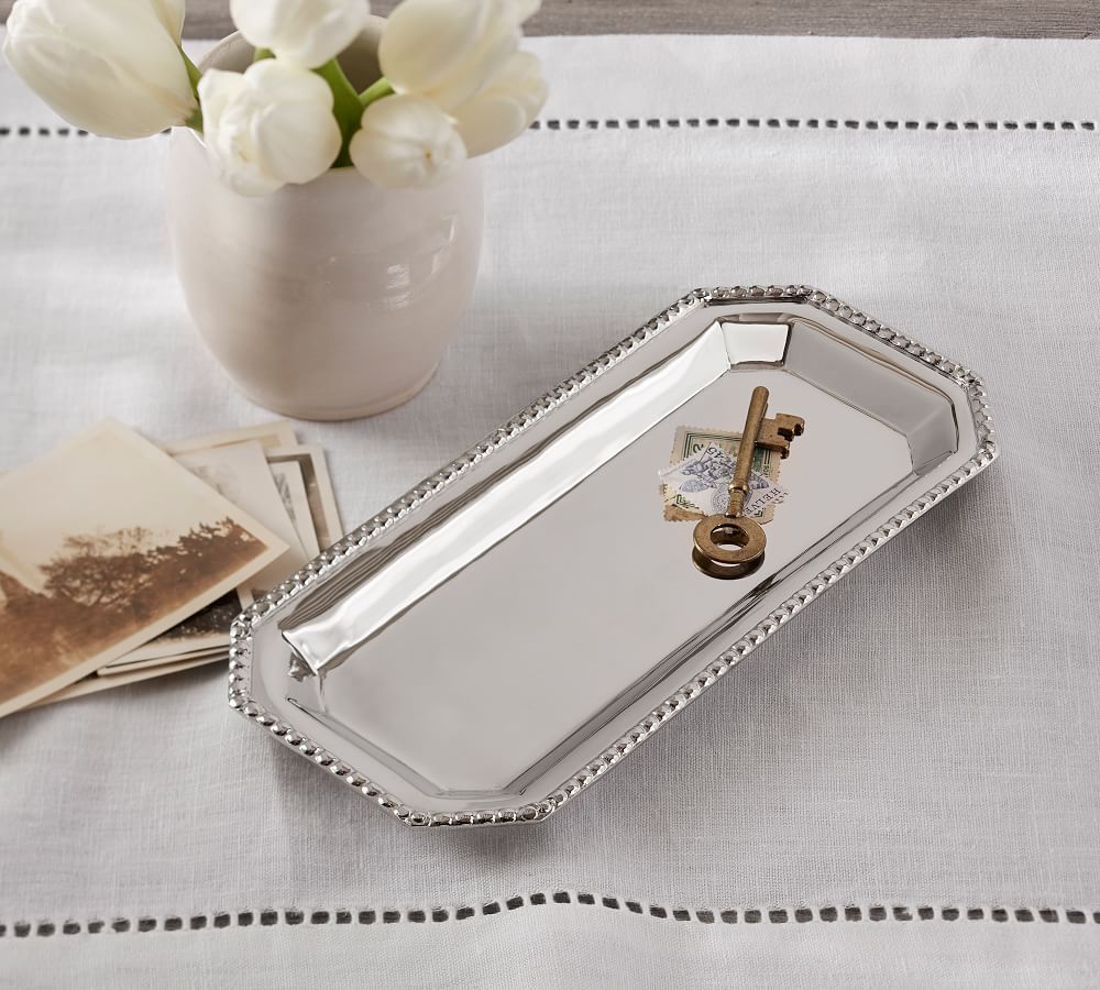 Silver Beaded Tray Pottery Barn