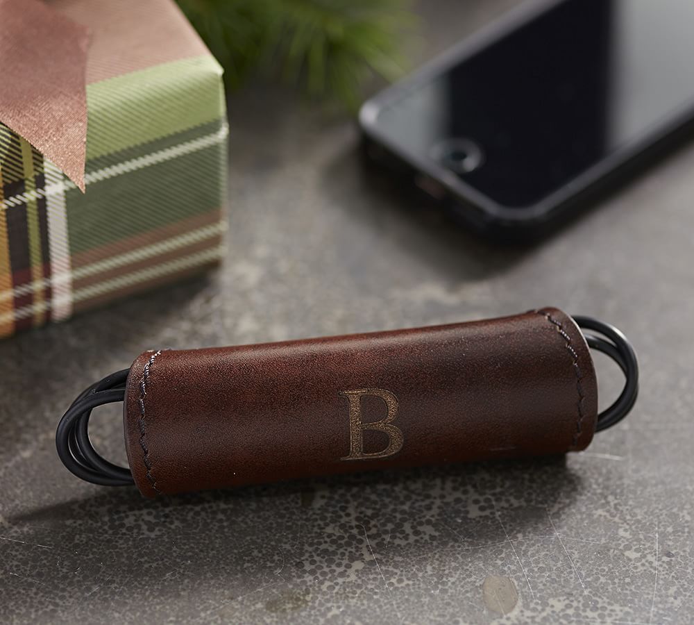 Saddle Leather Travel Cable Organizer Pottery Barn