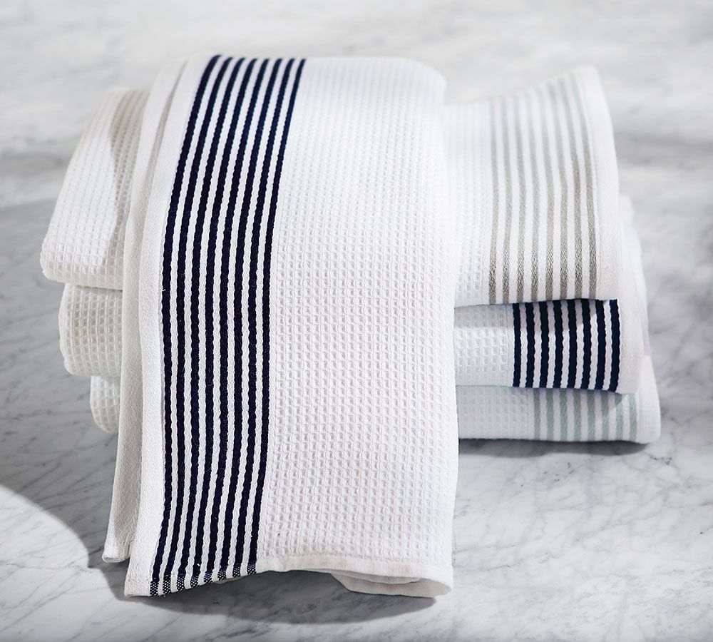 Striped Dobby Waffleweave Towels Pottery Barn