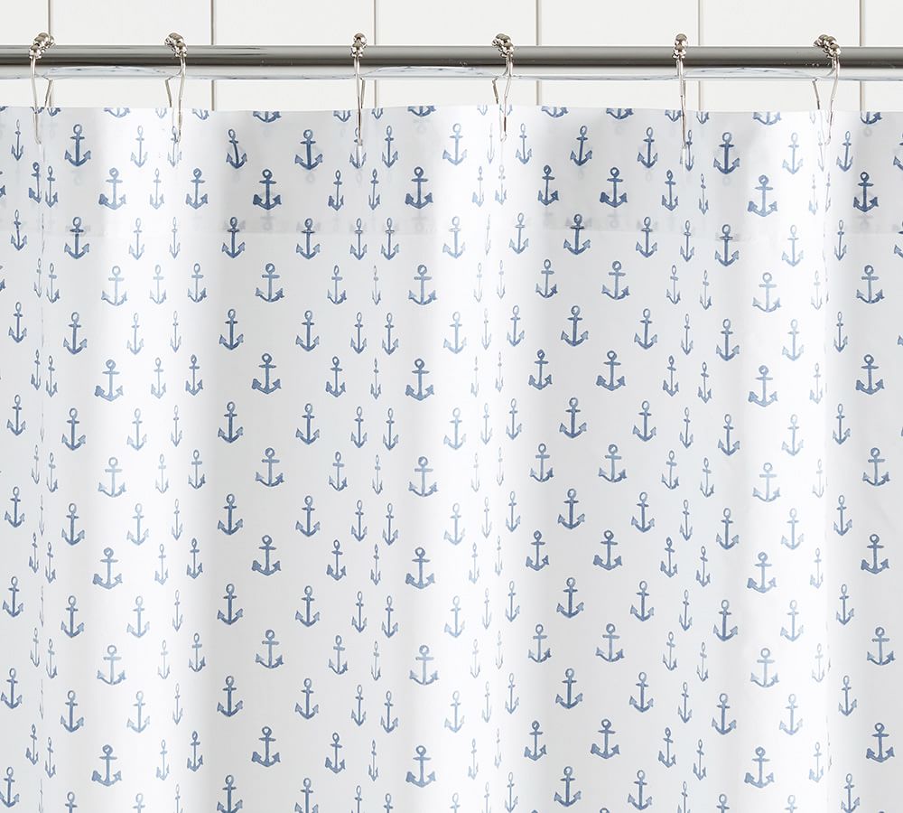 Anchor Printed Shower Curtain Pottery Barn
