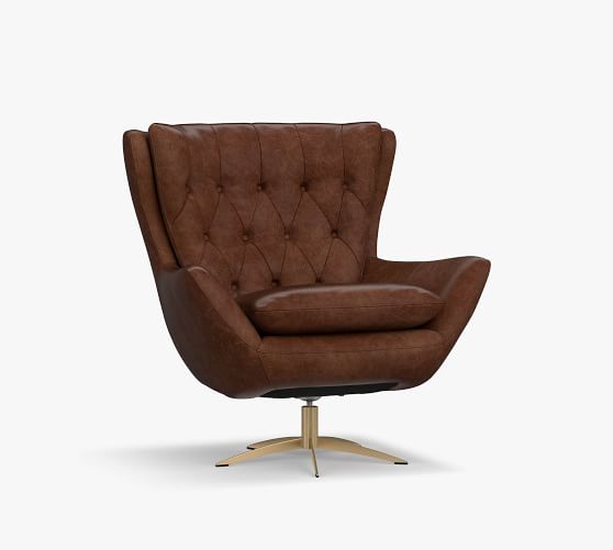 wells upholstered swivel armchair