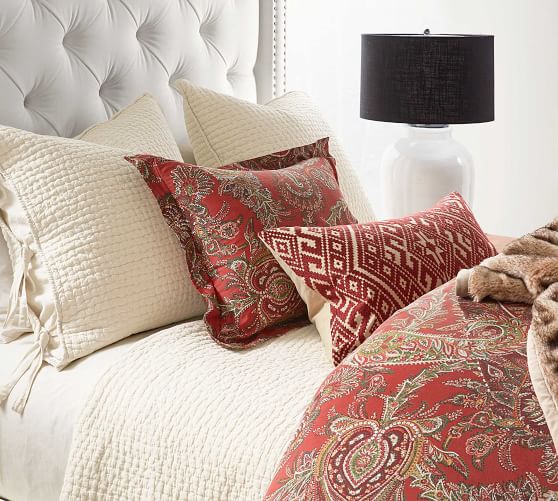 pottery barn red duvet