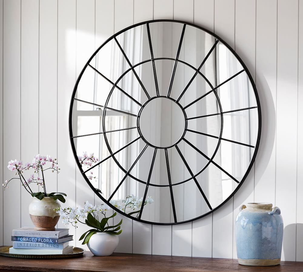 Brannan Round Metal Wall Mirror Pottery Barn