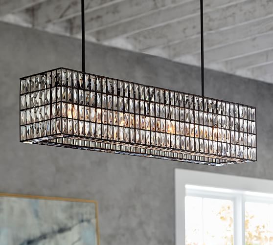 rectangular glass chandelier