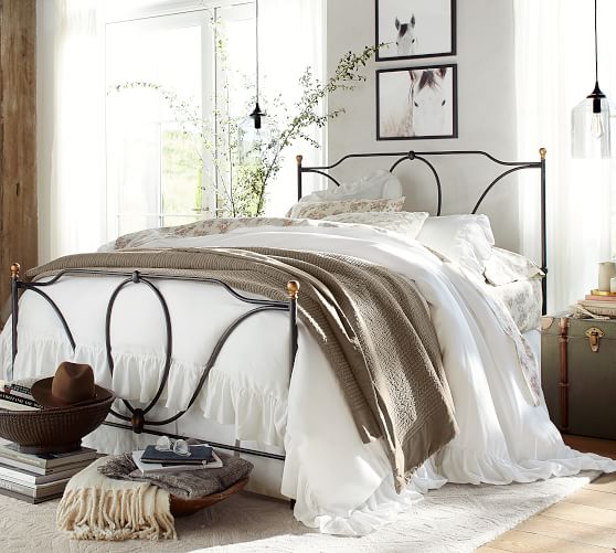 pottery barn tencel ruffle duvet cover