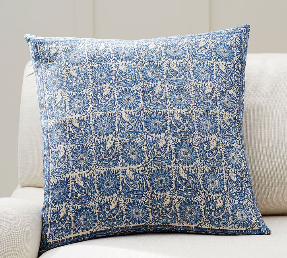 Aida Block Print Decorative Pillow Cover Pottery Barn