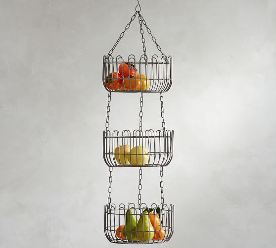 pottery barn hanging fruit basket