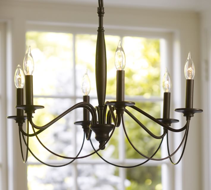 black chandelier pottery barn