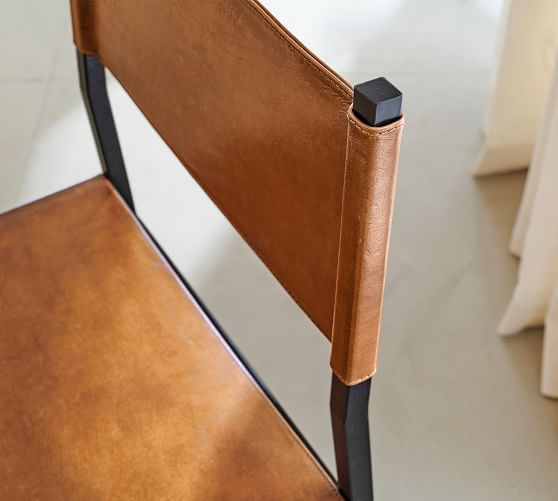 pottery barn hardy leather bar stool