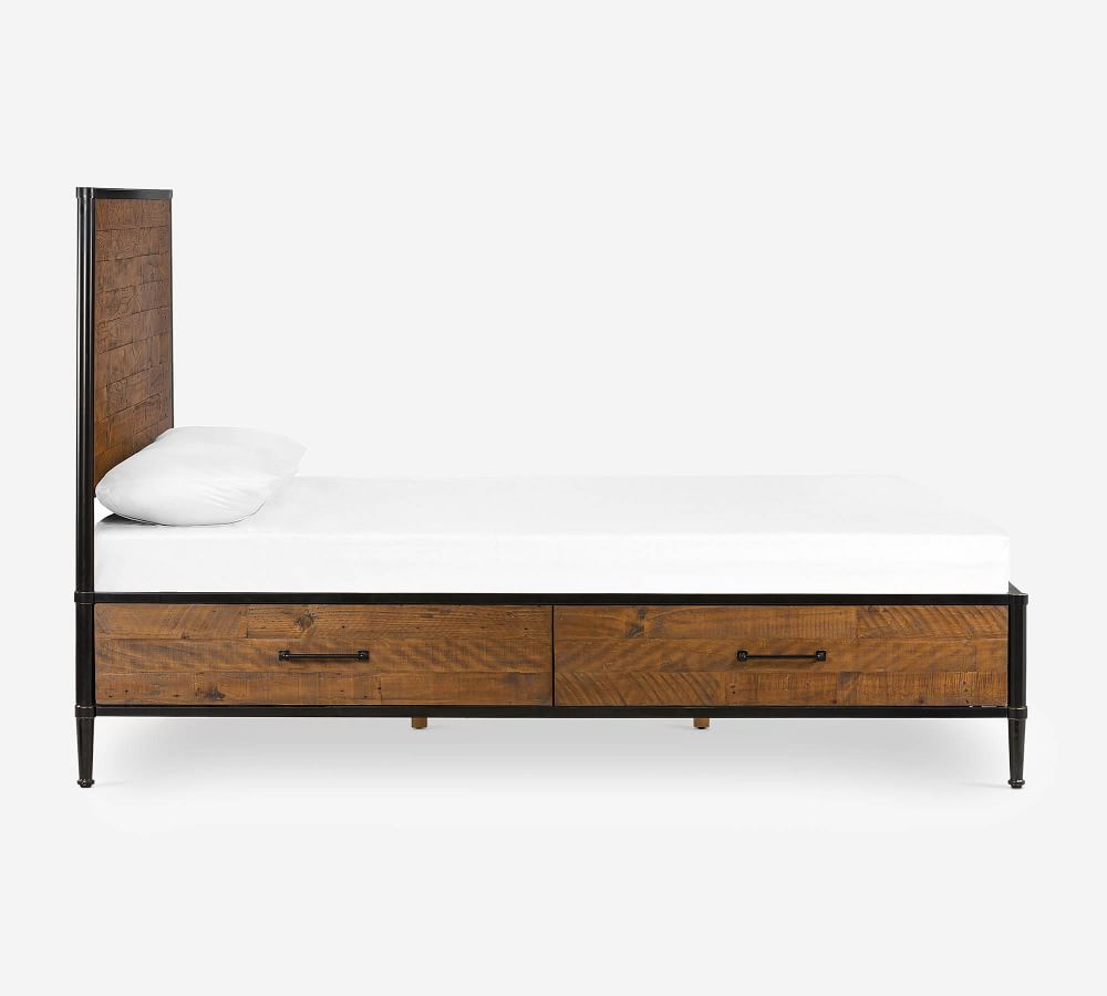 Juno Reclaimed Wood Storage Platform Bed Pottery Barn