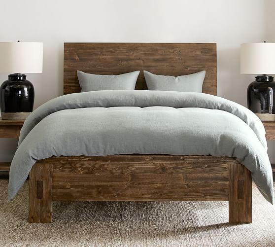 king wood platform bed