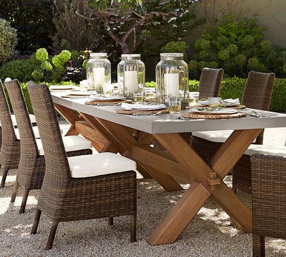 outdoor wicker dining table and chairs