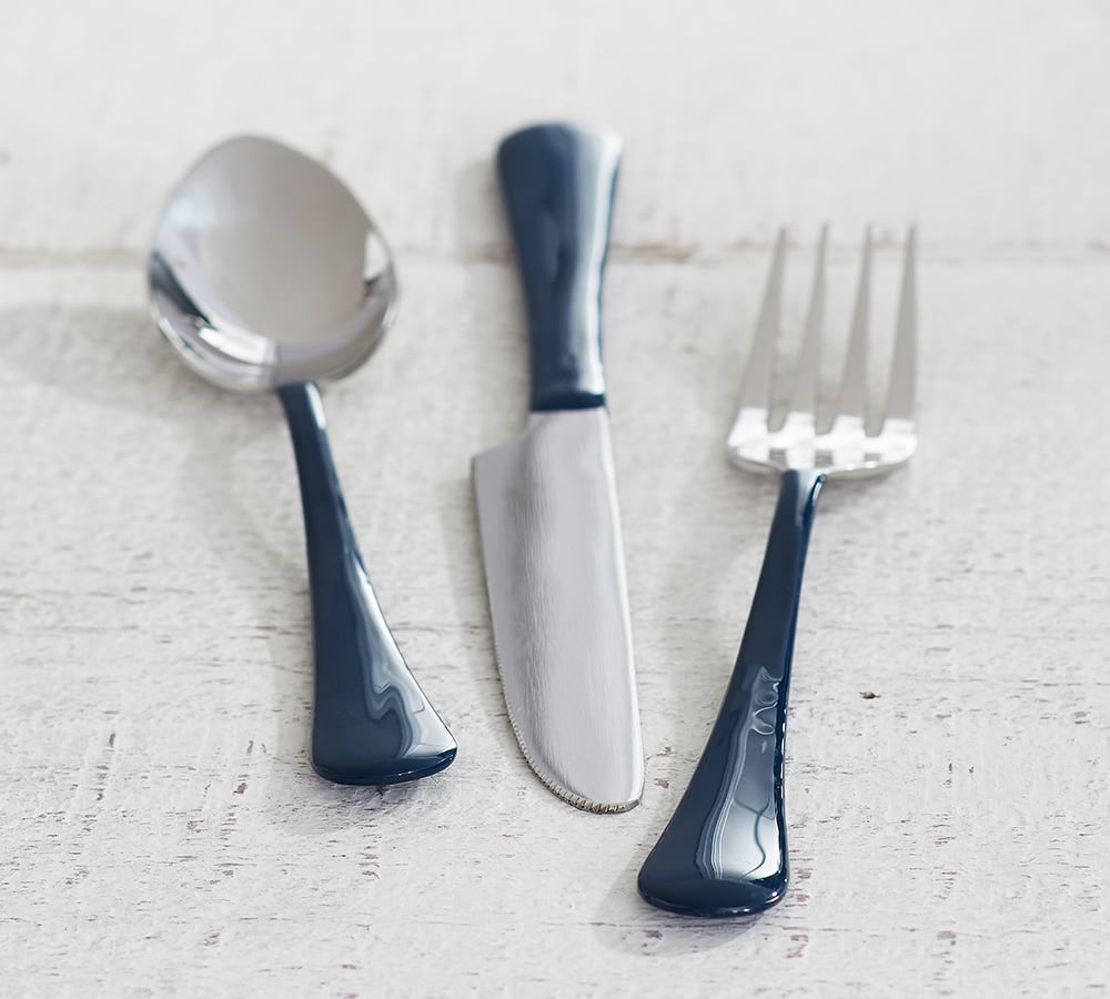Indigo Enamel 12Piece Flatware Pottery Barn