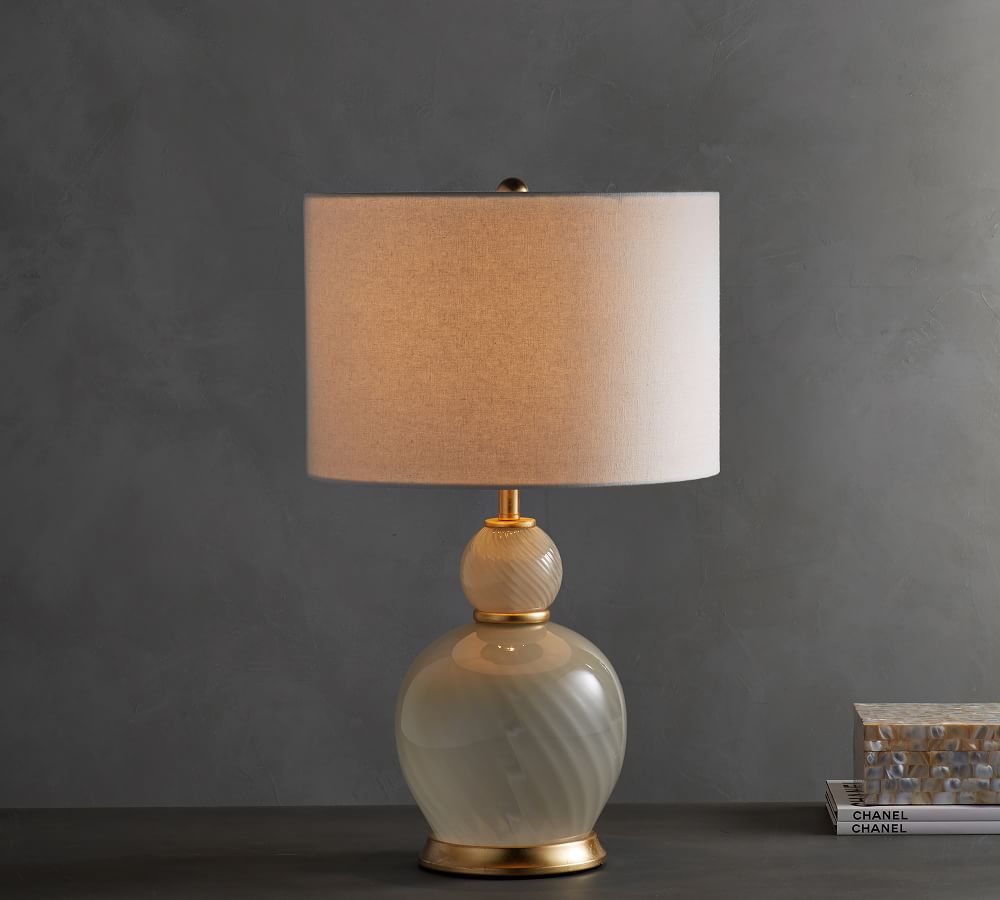 Piper Swirl Glass Bedside Table Lamp Pottery Barn