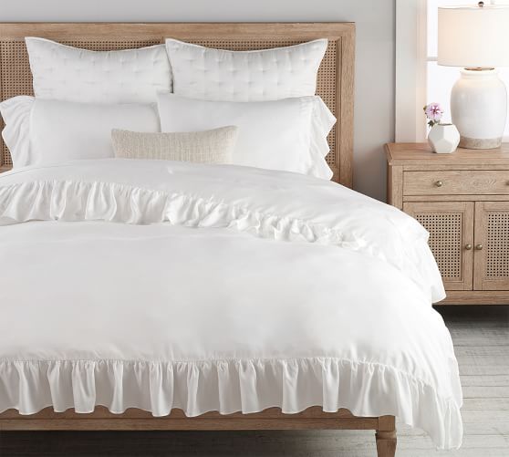 white ruffle duvet king