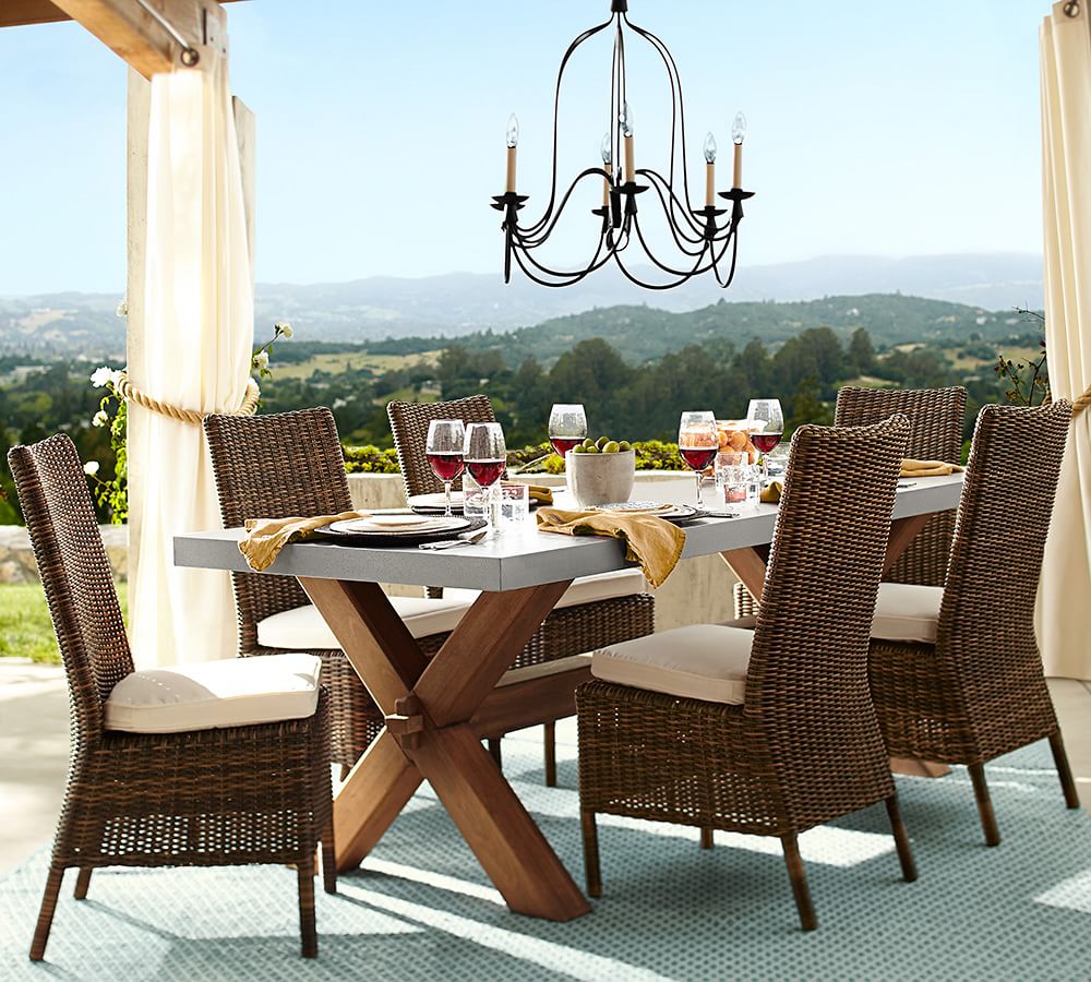 Torrey AllWeather Wicker Dining Side Chair Pottery Barn